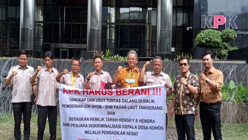 LSM Indonesia Accountability Watch (IAW) Laporkan Dugaan Gratifikasi Terbitnya SHGB di Laut Utara Tangerang Ke KPK