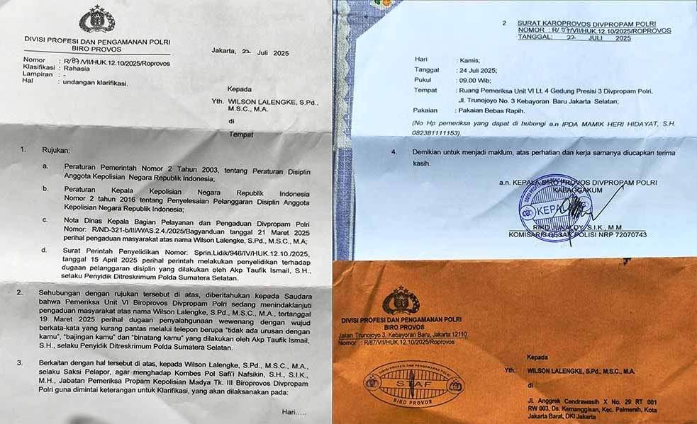 Ketua Umum PPWI Hadiri Panggilan Divpropam Polri Terkait Dugaan Pelanggaran Etika oleh Anggota Polda Sumsel